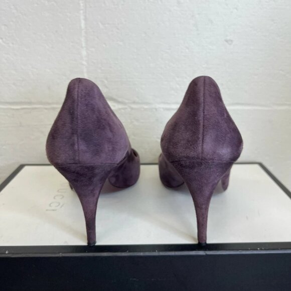 Miu Miu Pumps Purple Suede Close Toe Shoes High Heels Slip On Women's 39 EU/9 US - Picture 6 of 12